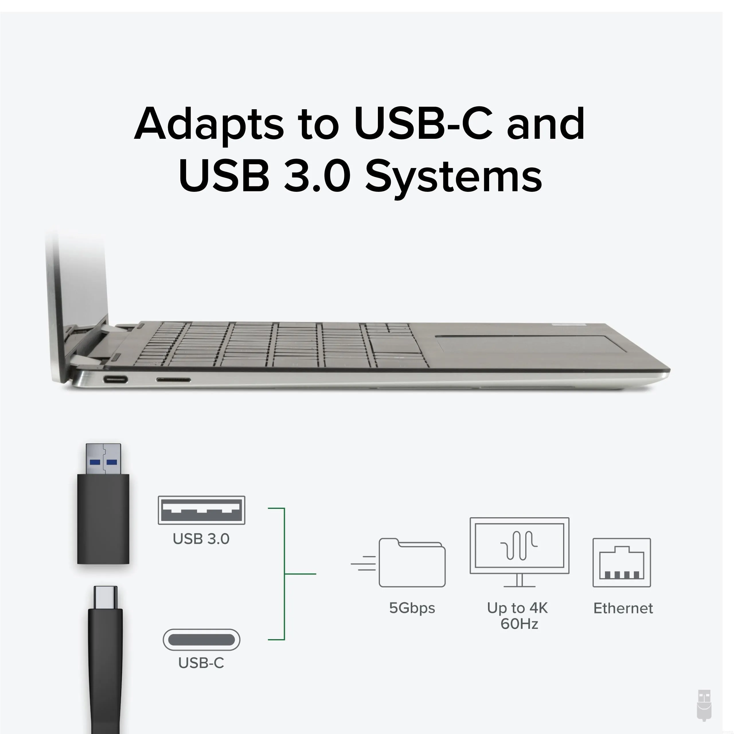 Plugable USB 3.0 and USB-C 4K DisplayPort and HDMI Dual Monitor Adapter with Ethernet