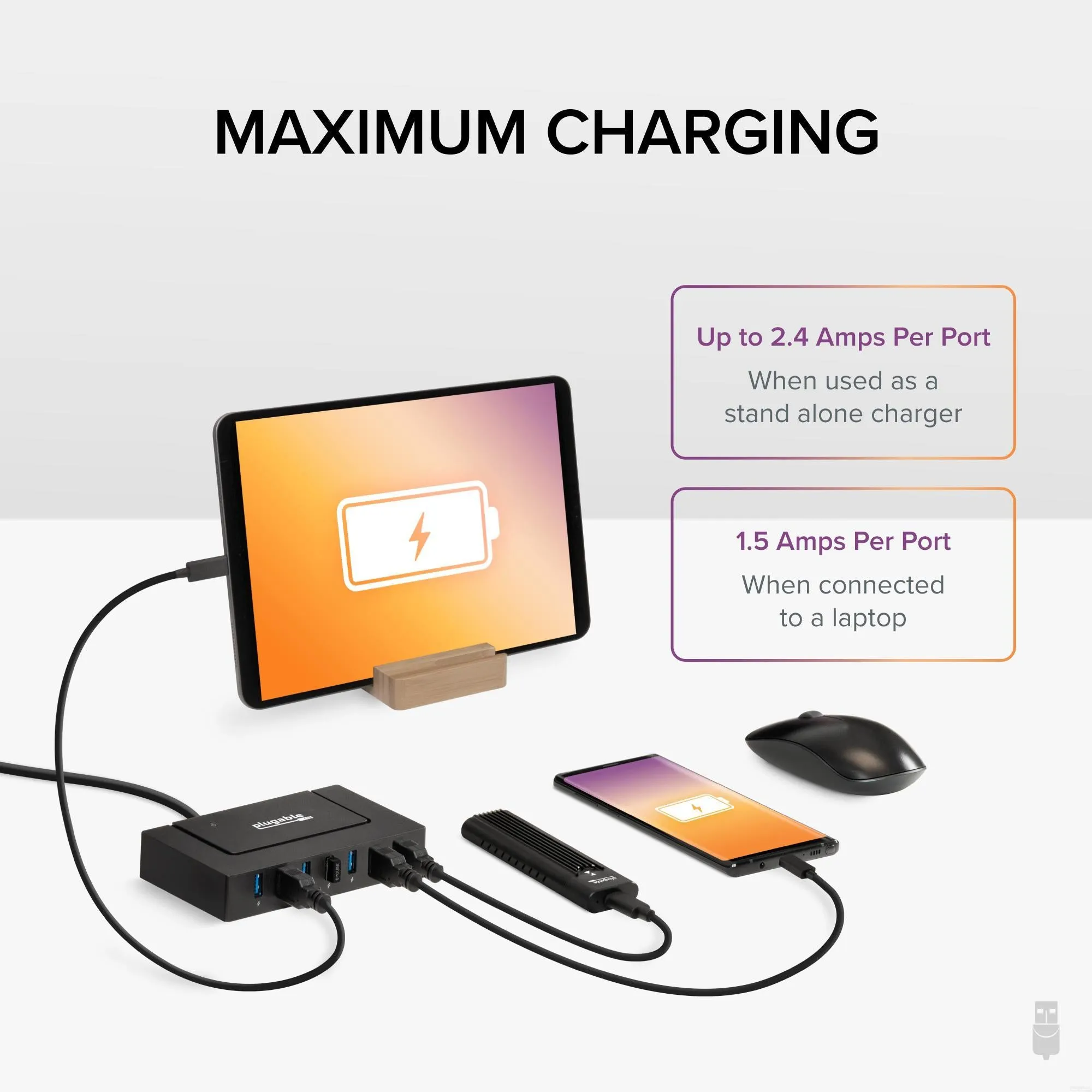 Plugable USB 3.0 and USB-C 7-Port Charging Hub