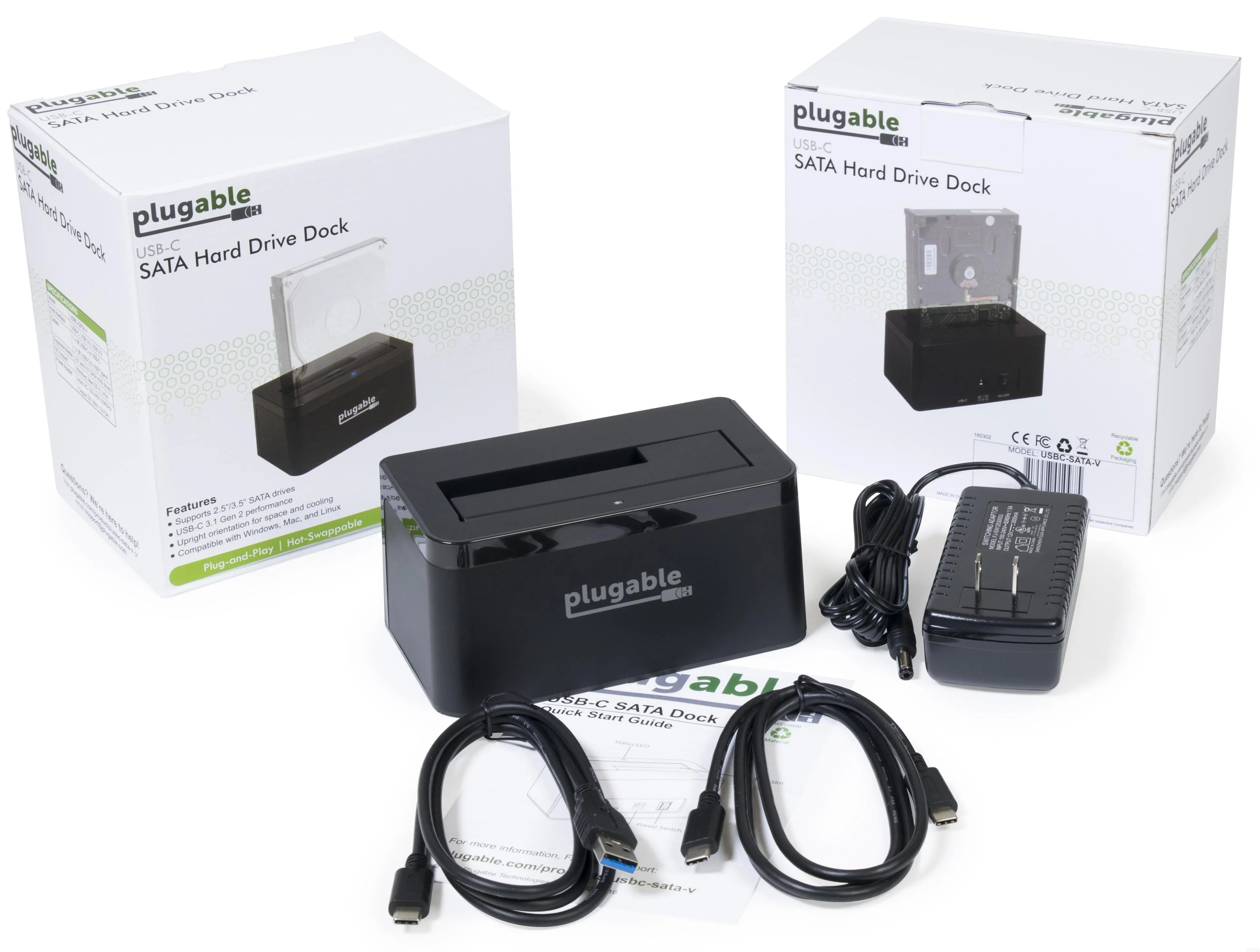 Plugable USB 3.1 Gen 2 SATA Vertical Hard Drive Dock