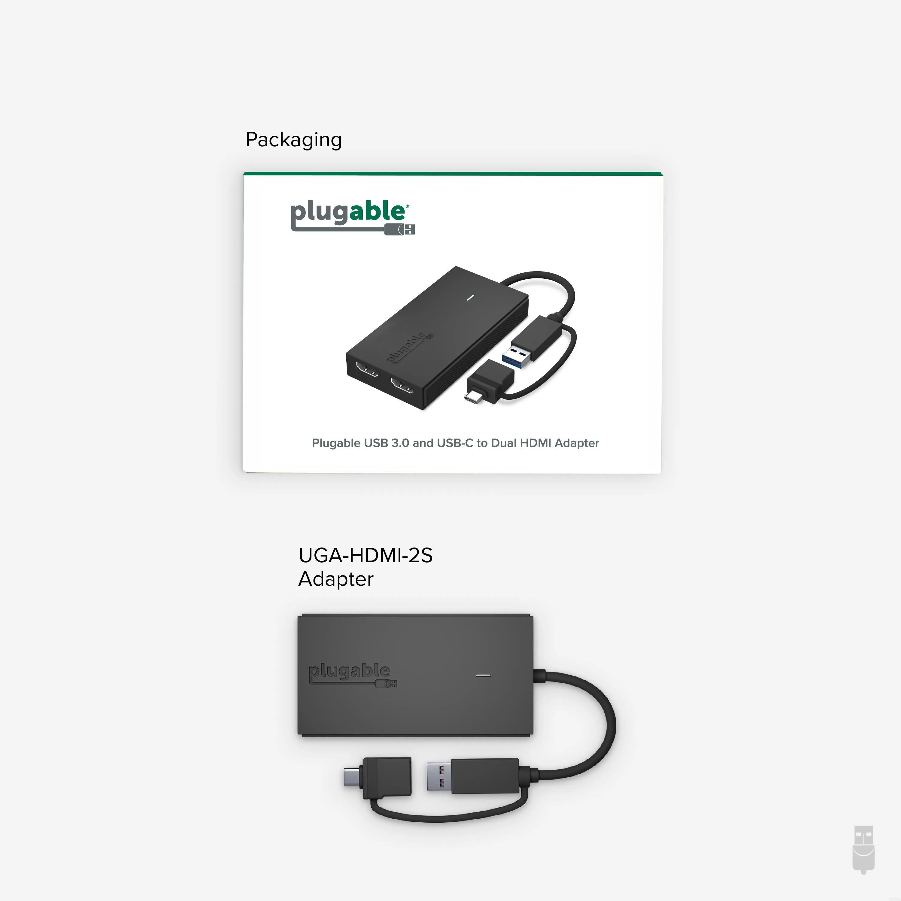 Plugable USB-C or USB 3.0 to Dual HDMI Adapter