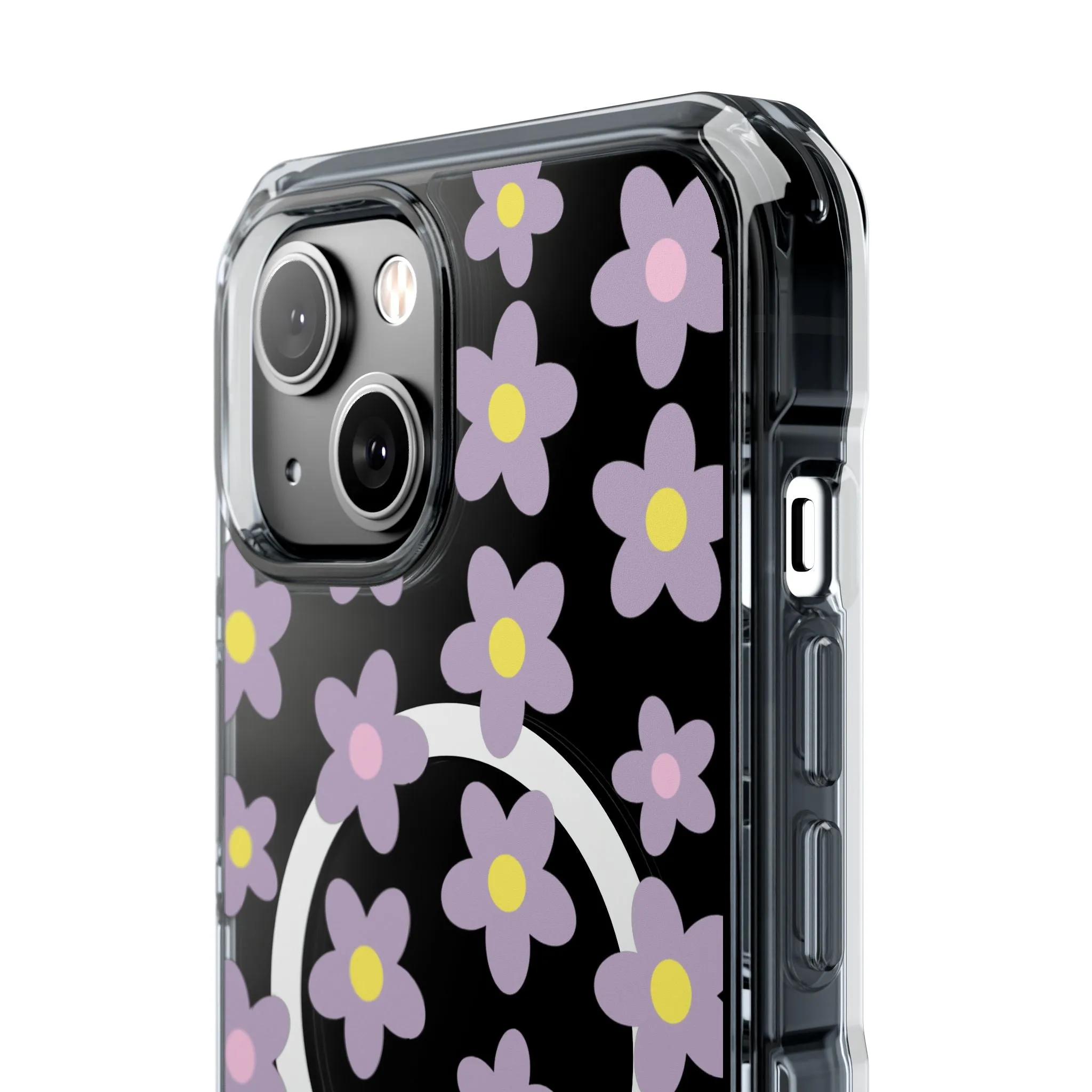 Purple Daisies Magnetic Clear Case for iPhone Series