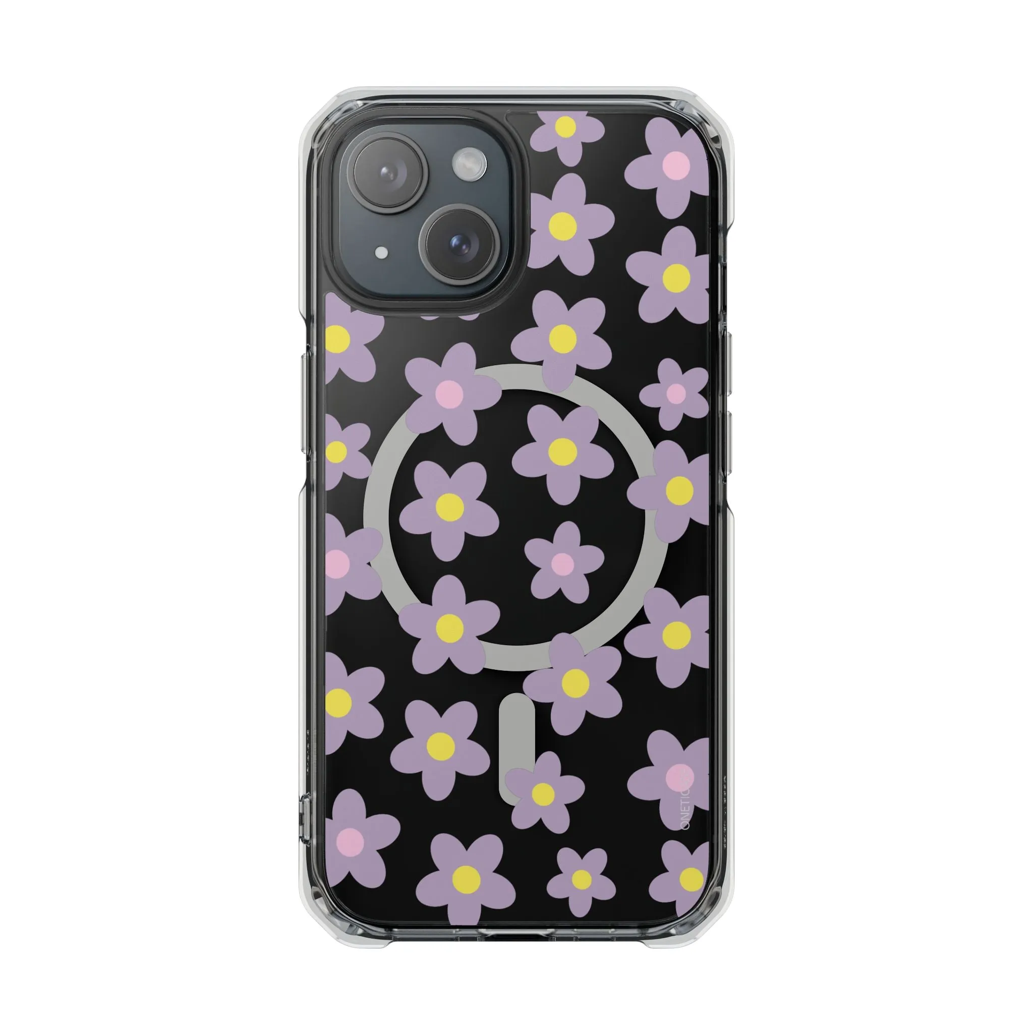 Purple Daisies Magnetic Clear Case for iPhone Series