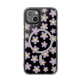 Purple Daisies Magnetic Clear Case for iPhone Series