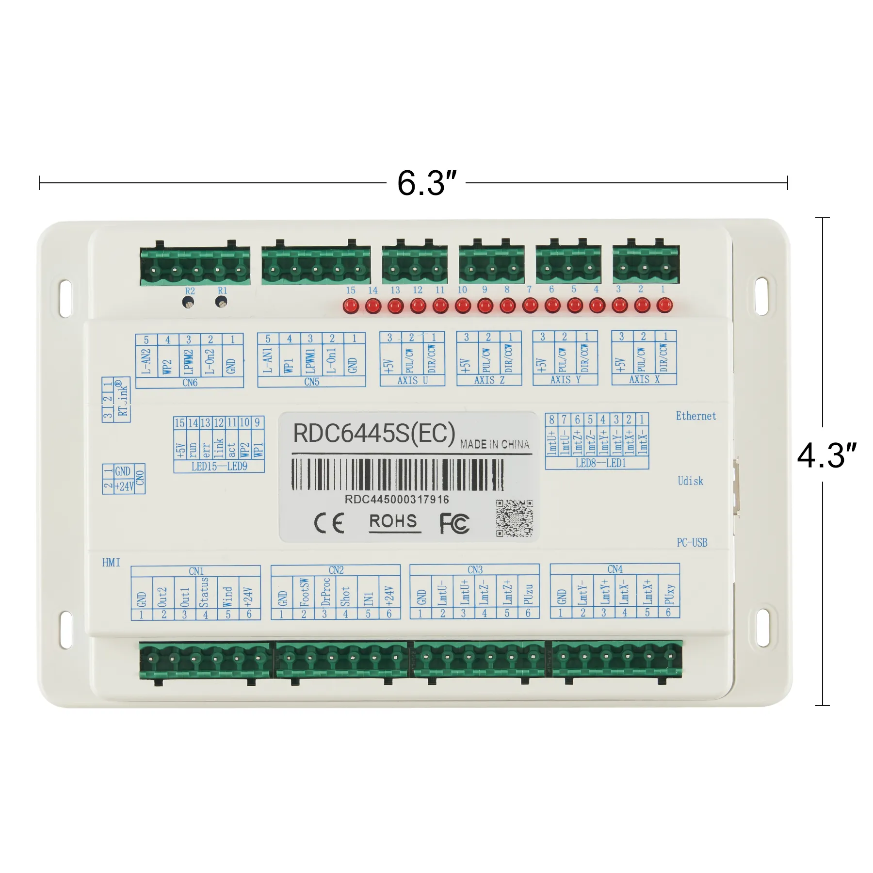 RDC6445S Ruida Replacement Control Panel Kit for CO2 Laser Engraving Machines