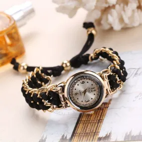 Rhinestone Quartz Bracelet Watch Chic Womens Fashion Accessory