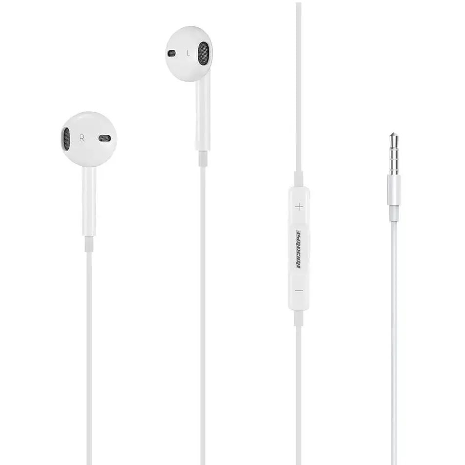 RockRose Solo MC 3.5mm Wired Earphones - White