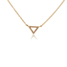 Rose Gold Diamond Triangle Necklace