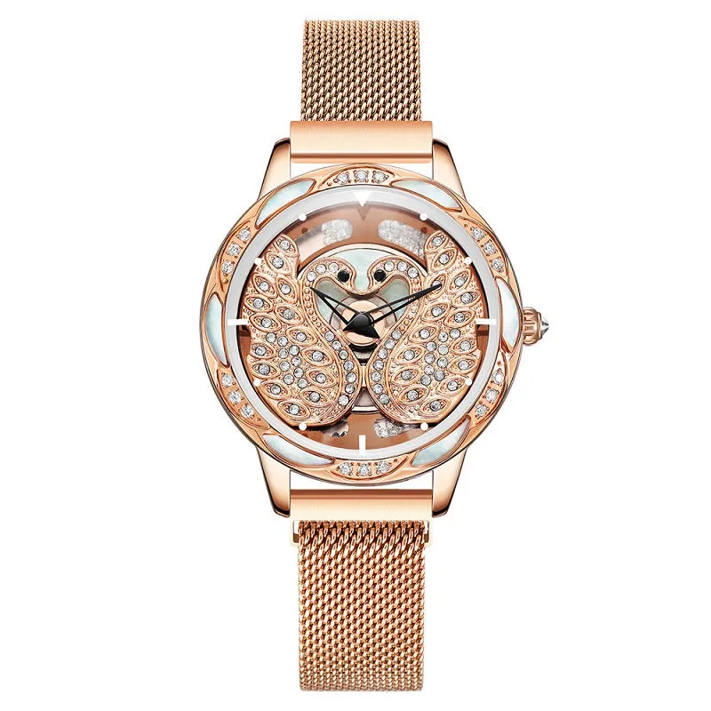 Rotatable Swan Pattern Dial Women's Watch