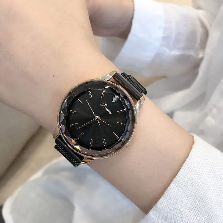 Round Dial Magnetic Strap Women's Watch