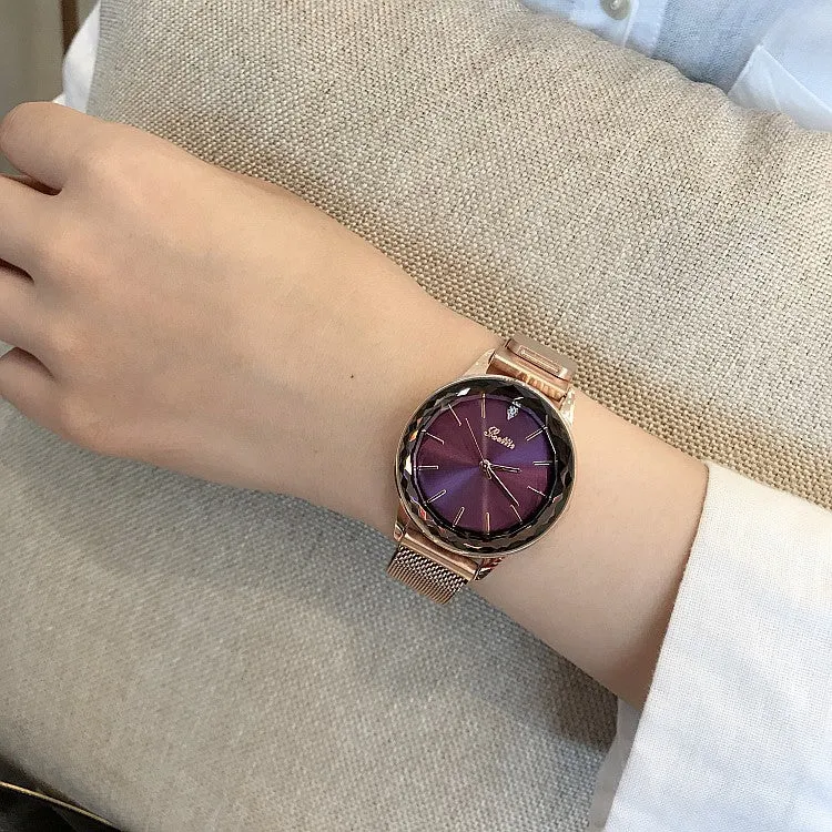 Round Dial Magnetic Strap Women's Watch