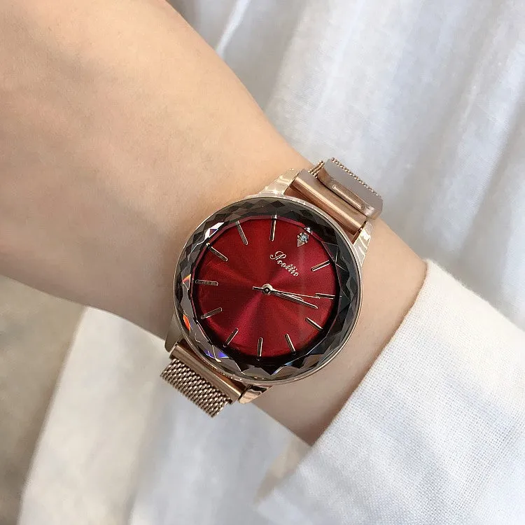 Round Dial Magnetic Strap Women's Watch