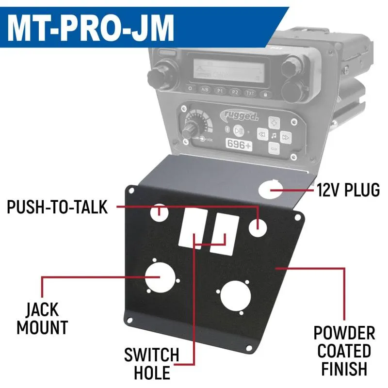 Rugged Radios Lower Accessory Panel - Rocker Switch - Polaris RZR PRO XP/RZR Turbo R/RZR PRO R Dash Mount Radio/Intercom