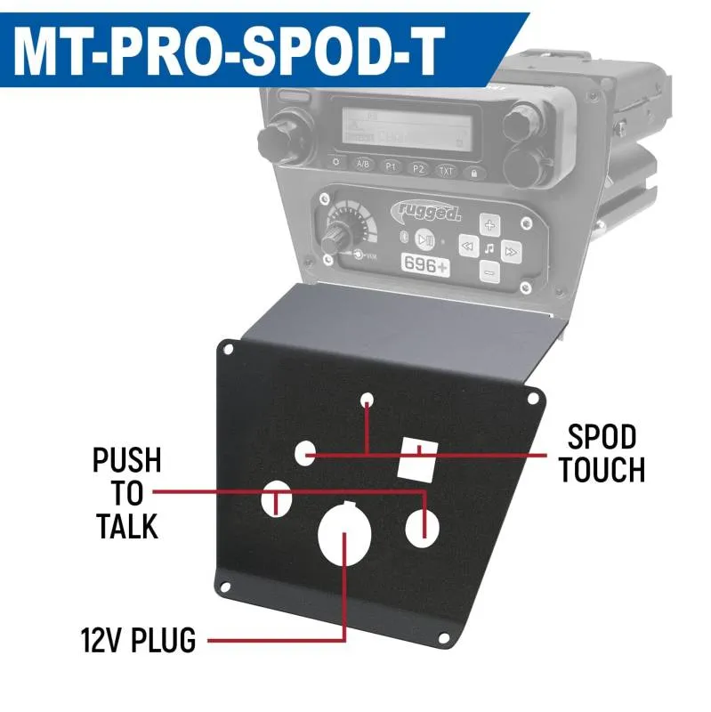 Rugged Radios Lower Accessory Panel - Rocker Switch - Polaris RZR PRO XP/RZR Turbo R/RZR PRO R Dash Mount Radio/Intercom