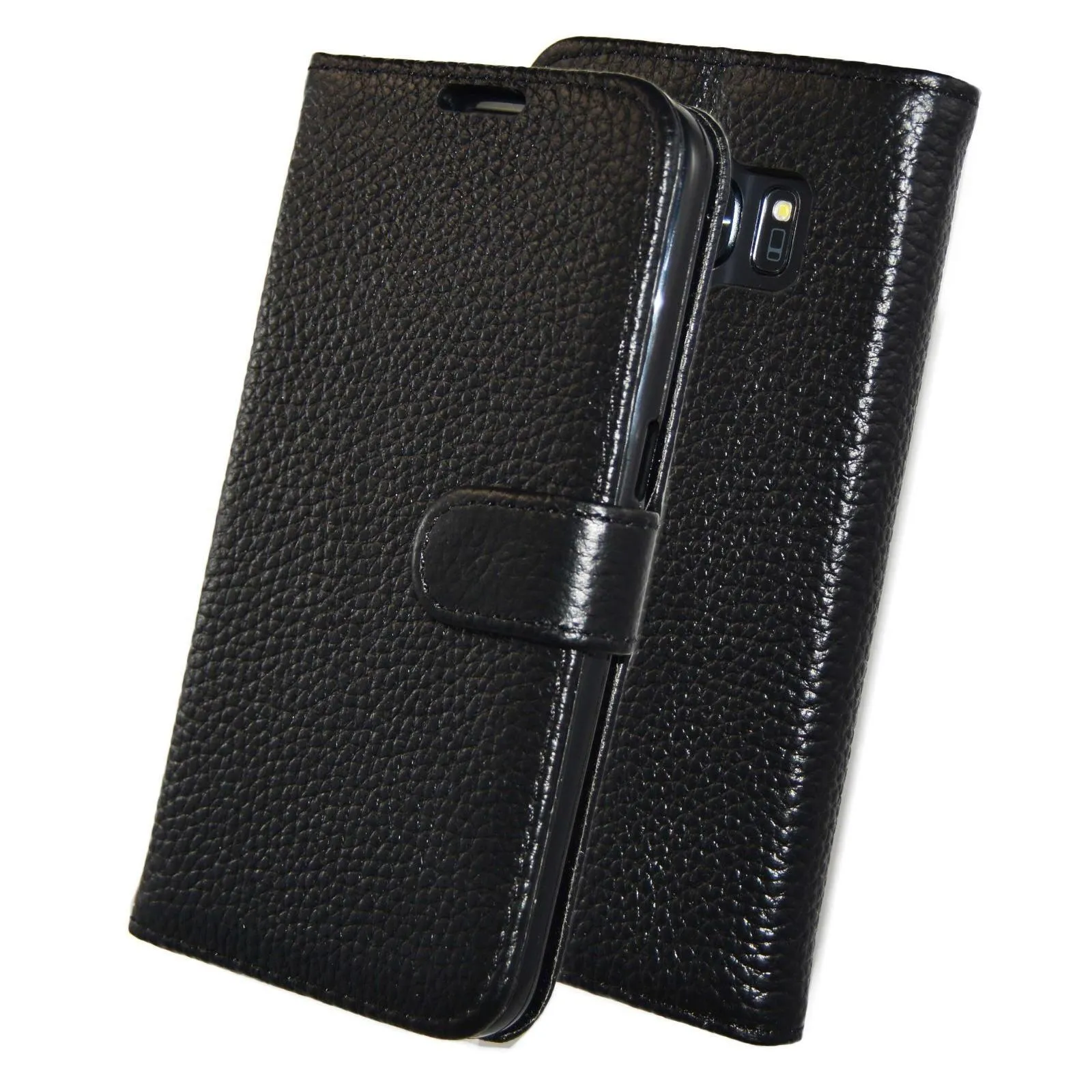 Samsung Galaxy S7 Genuine Leather Flip Folio Book Wallet Case