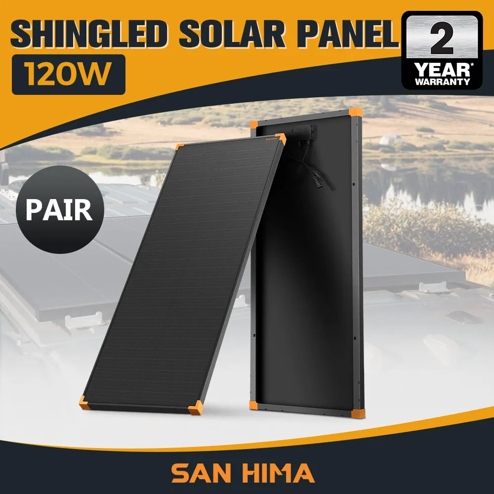 San Hima 120W Solar Panel Kit Mono Shingled Fixed Power Camping Battery Charging