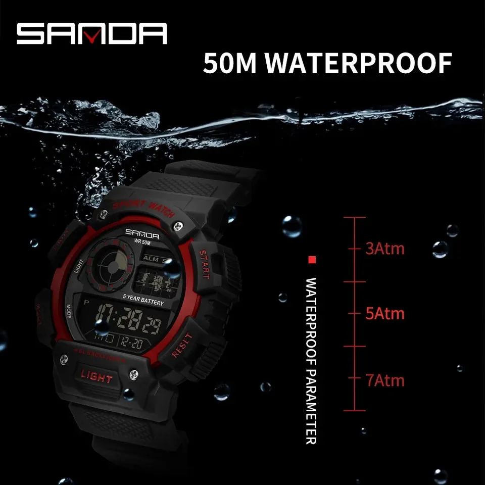 SANDA 6009 Sports Luxury Shockproof Waterproof Wrist Watch