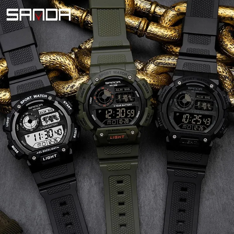 SANDA 6009 Sports Luxury Shockproof Waterproof Wrist Watch