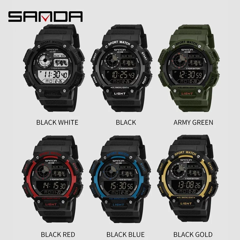 SANDA 6009 Sports Luxury Shockproof Waterproof Wrist Watch