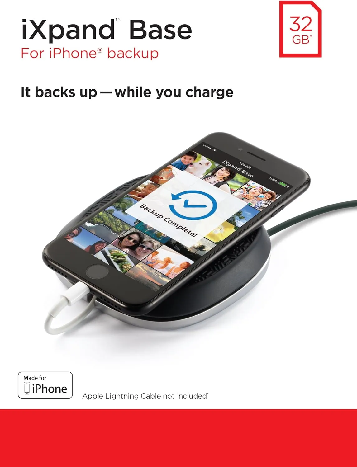 SanDisk iXpand Base 32GB - iPhone/iPad Charging & Backup Station, Black