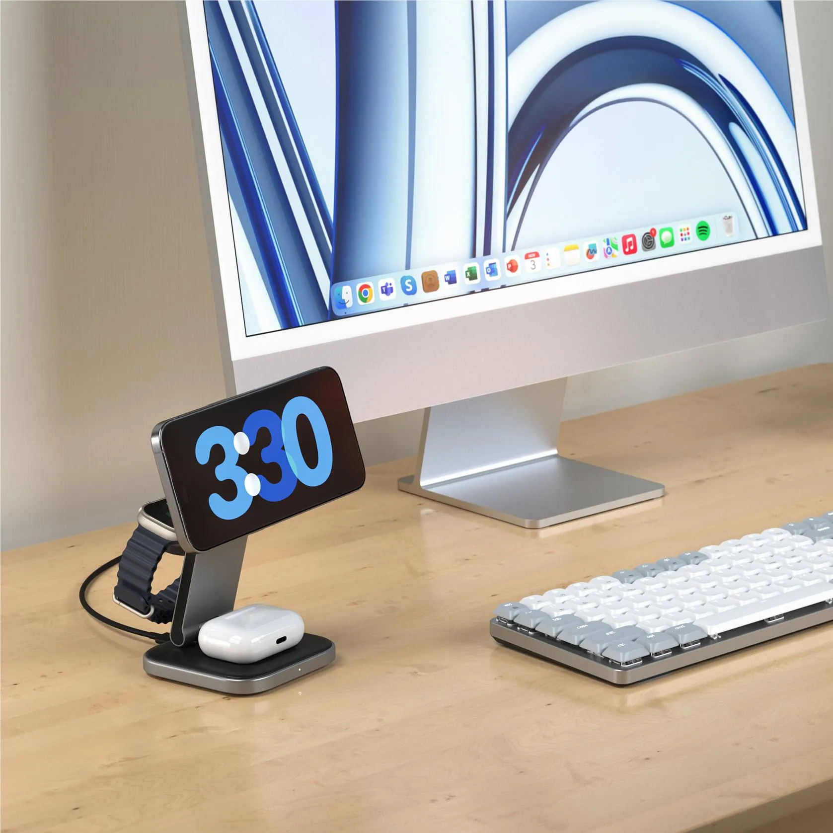 Satechi 3-in-1 Foldable Qi2 Wireless Charging Stand