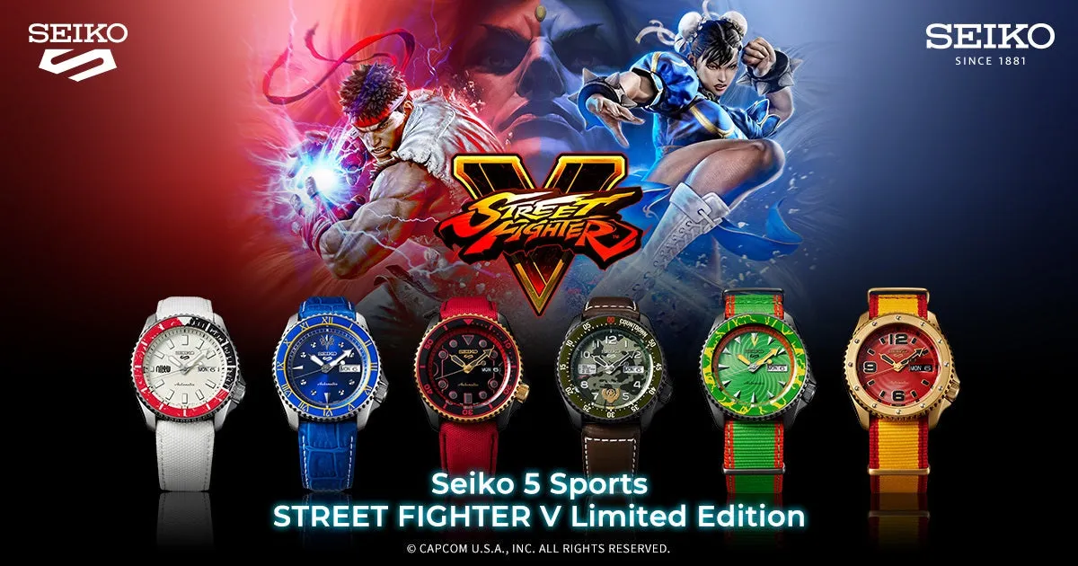 Seiko 5 SRPF17K1 Street Fighter "Chun Li" Automatic Watch for Men's