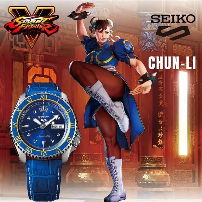 Seiko 5 SRPF17K1 Street Fighter "Chun Li" Automatic Watch for Men's