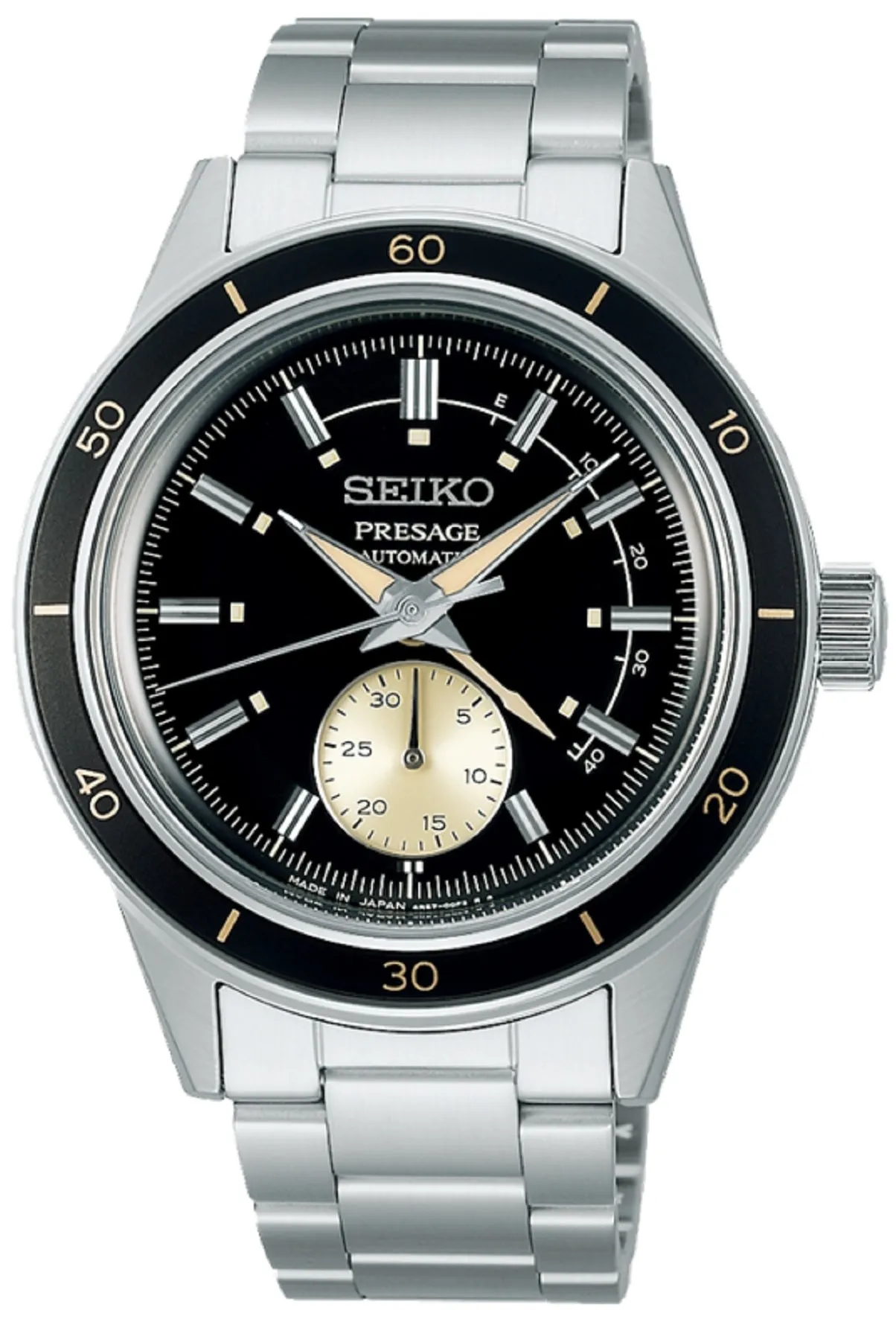 Seiko SSA449J1 Presage Style 60's Automatic Silver Stainless Watch for Men