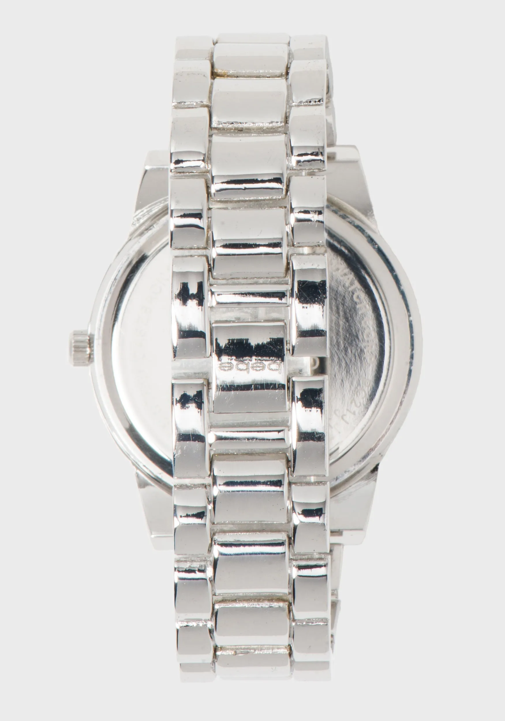 Silver Crystal Bezel Watch