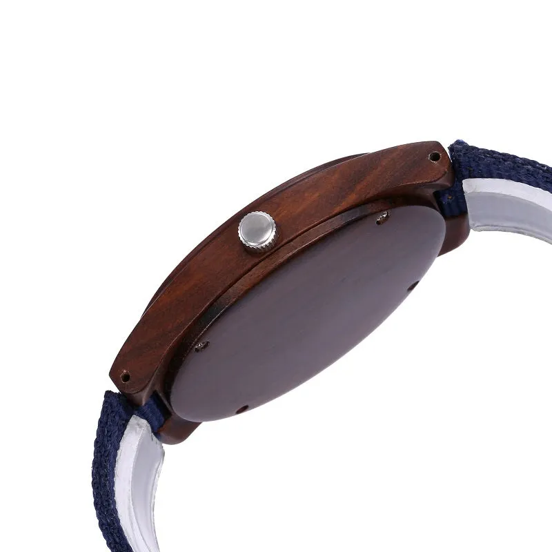 Six-pin Dial Nylon Strap Wooden Watch