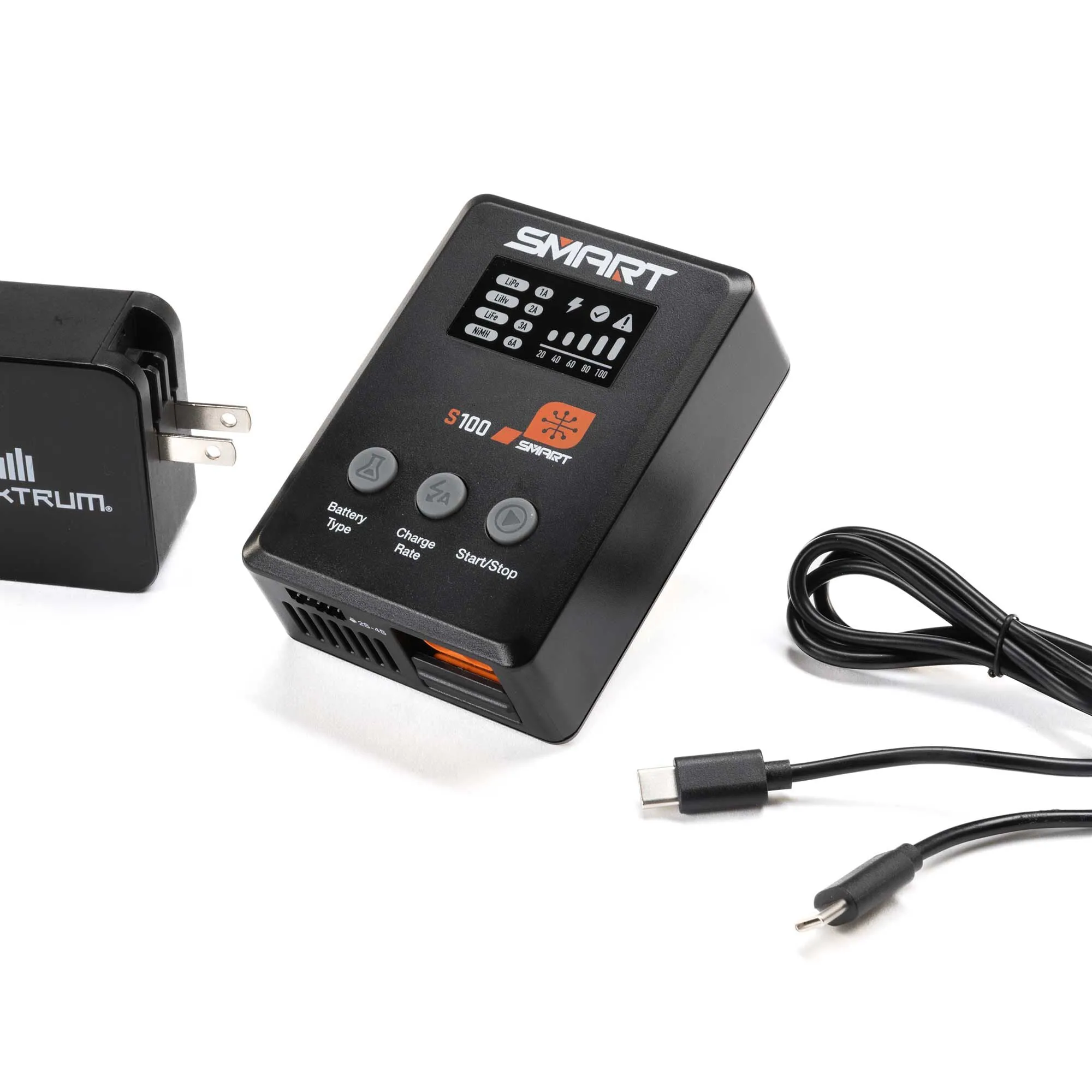 Spektrum S100 1x100W USB-C Smart Charger, 65W USB-C GaN Power Supply Combo SPMXC2090C