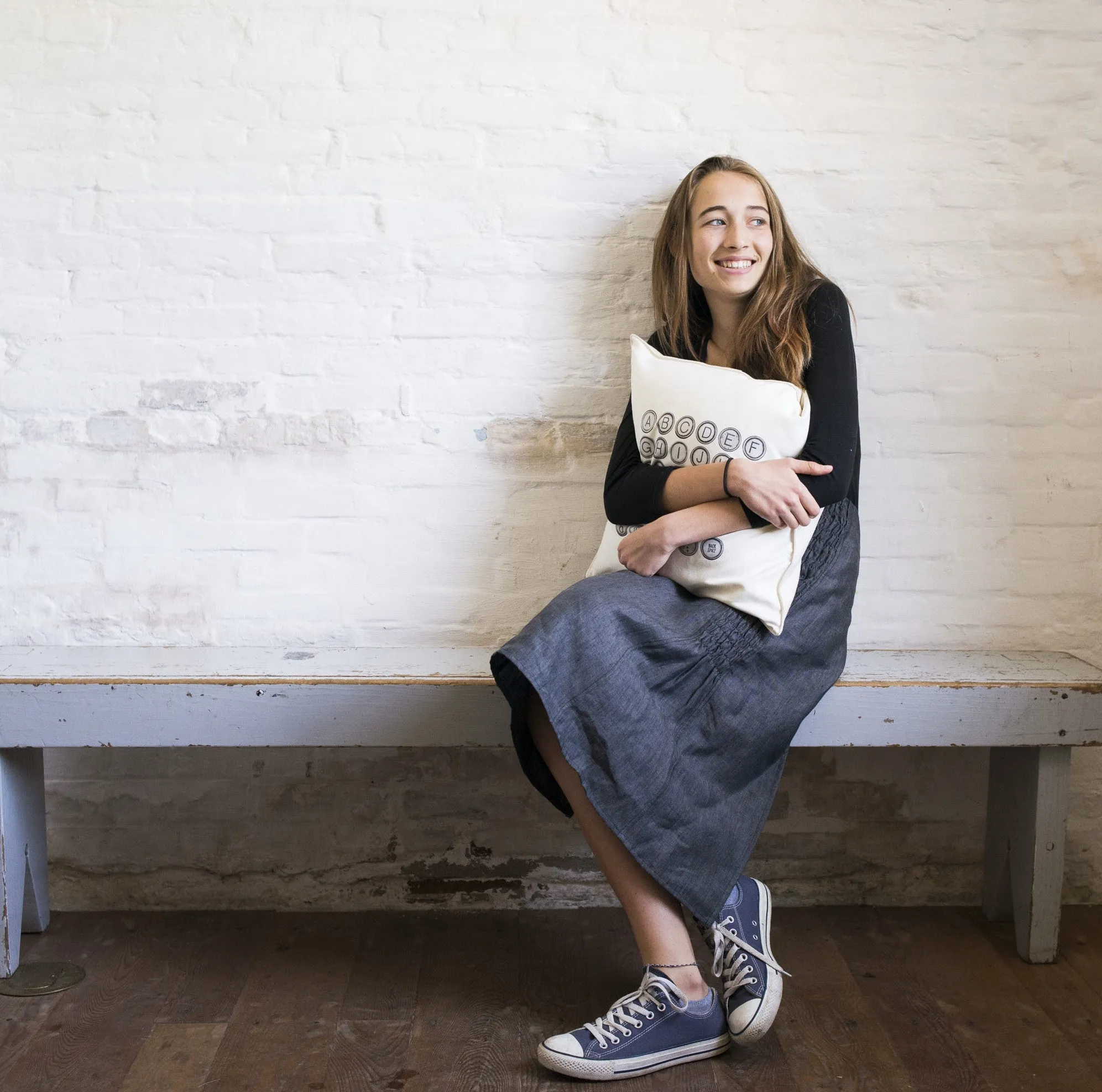 square typewriter pillow