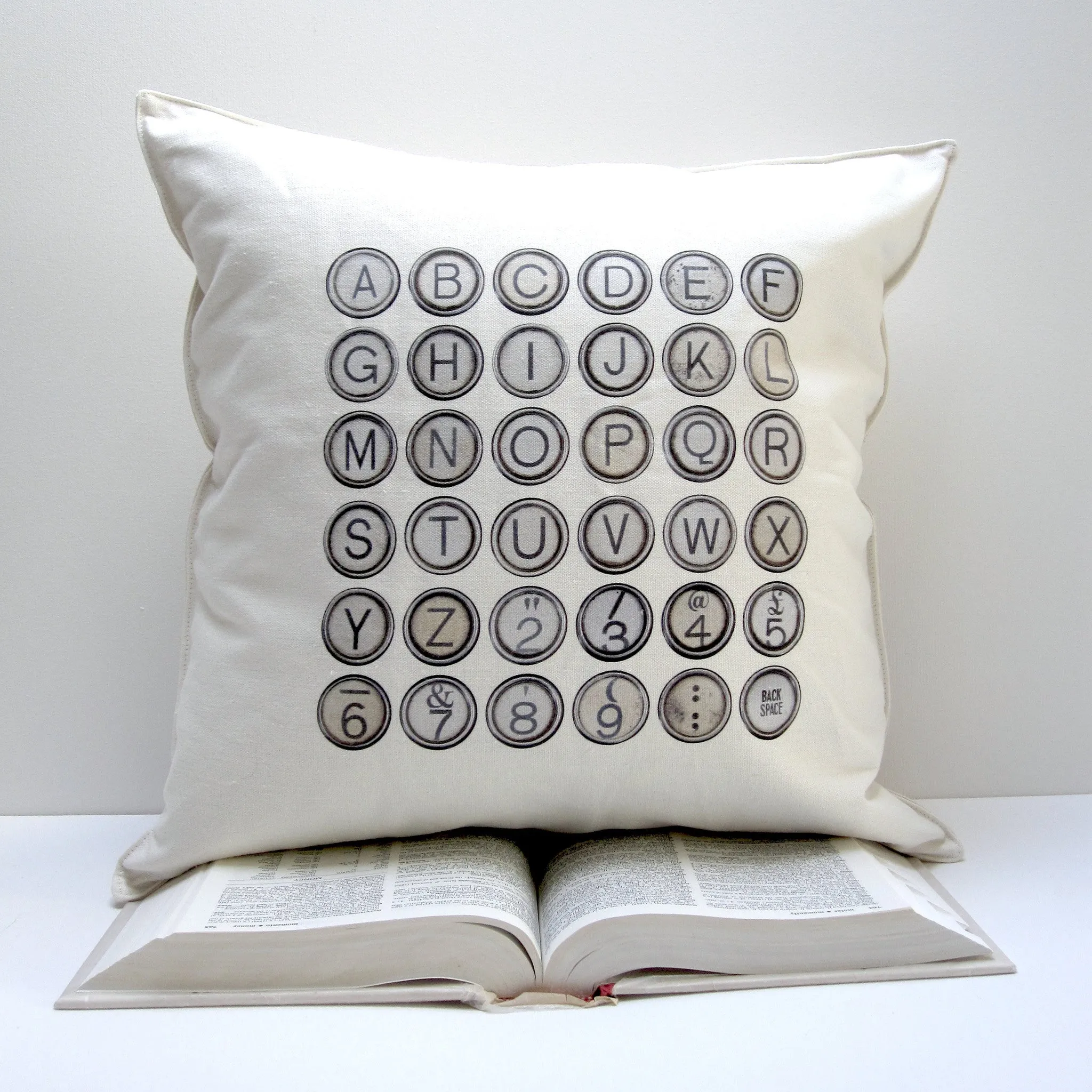 square typewriter pillow