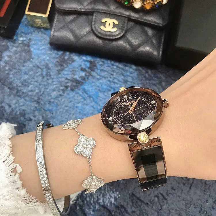 Starry Pattern Dial Bracelet Women's Watch