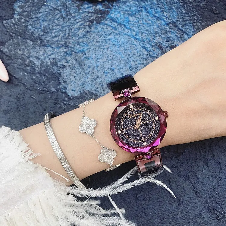 Starry Pattern Dial Bracelet Women's Watch