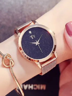 Starry Sky Pattern Stainless Steel Women's Watch