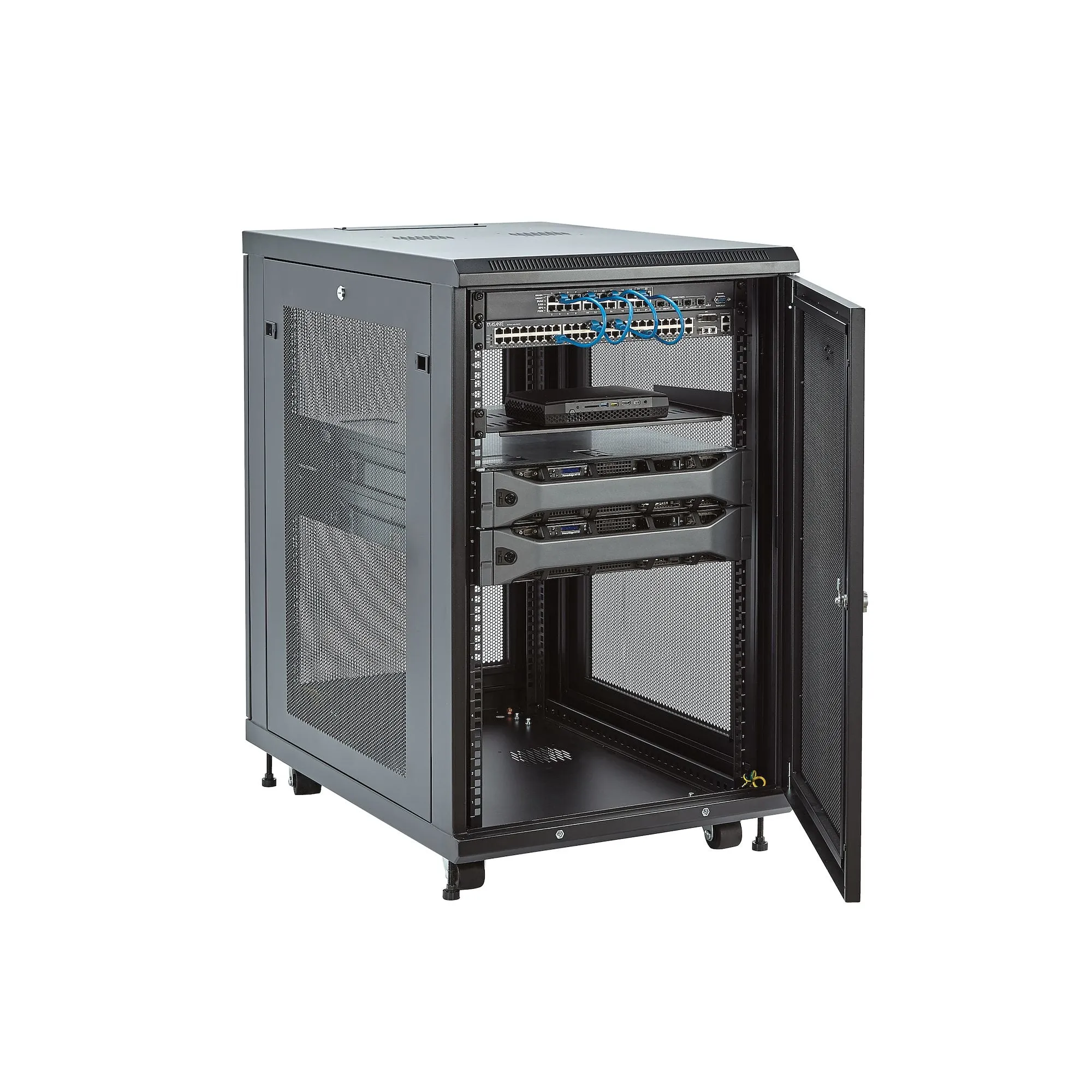 Startech.Com 18U Server Rack Cabinet, 4-Post Adjustable Depth (2" To 30") Network Equipment Rack Enclosure W/Casters/Cab