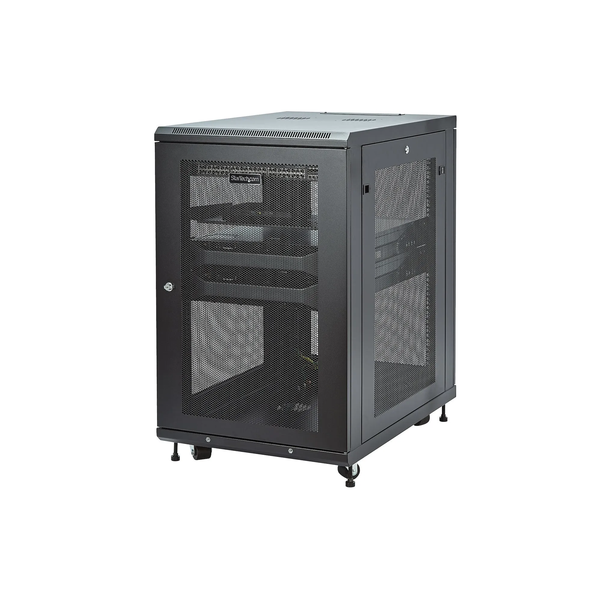 Startech.Com 18U Server Rack Cabinet, 4-Post Adjustable Depth (2" To 30") Network Equipment Rack Enclosure W/Casters/Cab