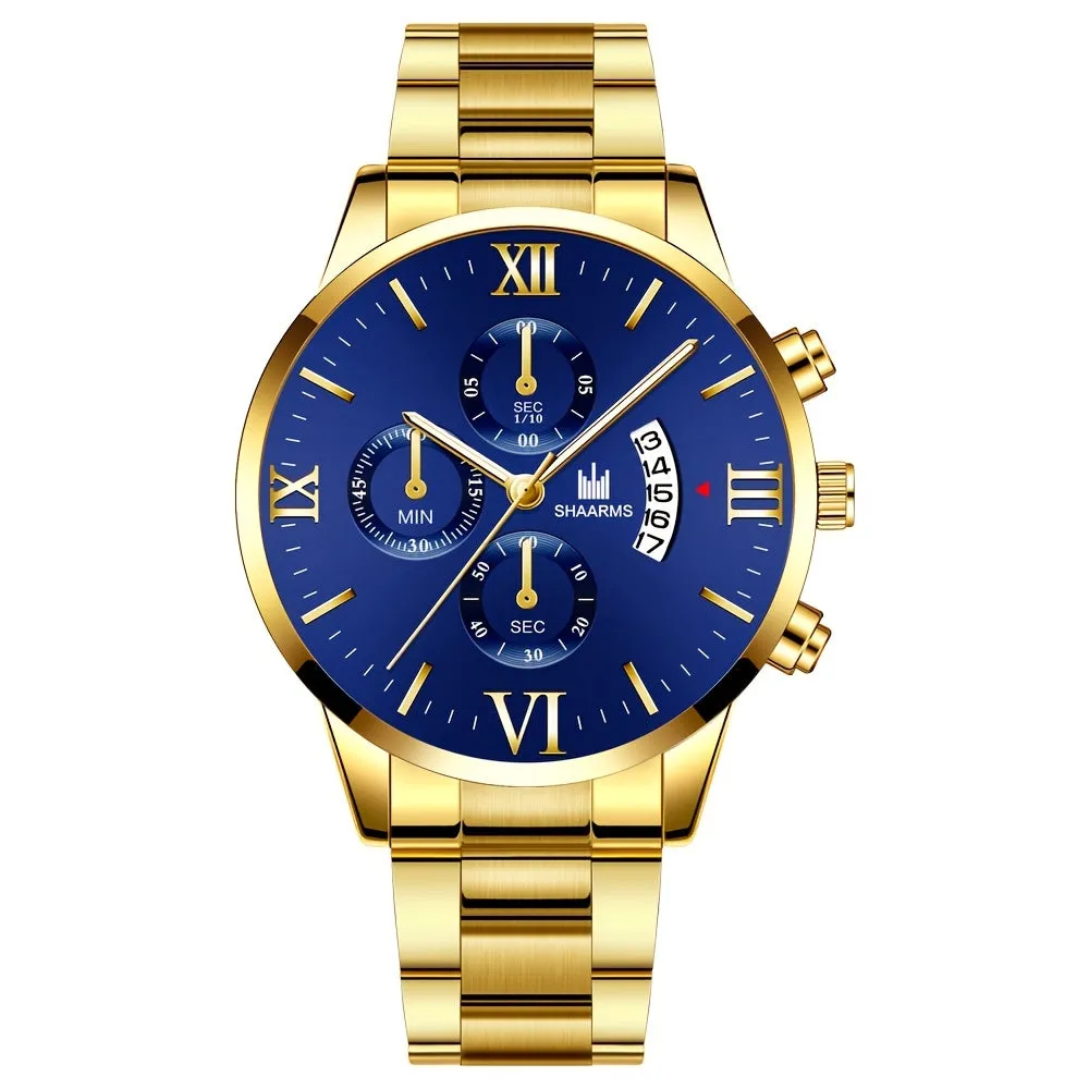 Stylish Stainless Steel Quartz Wrist Watch with Calendar and Glow  Perfect Gifting Option