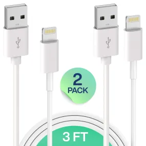 Terra High Speed Charging Lightning Charger Cable for Compatible Apple Devices 2 Pcs Set White Version