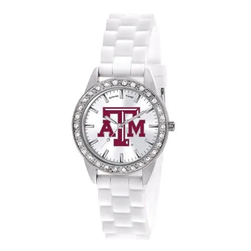 Texas A&M University Womens Frost Watch - Crystal Bezel - Silicon Strap