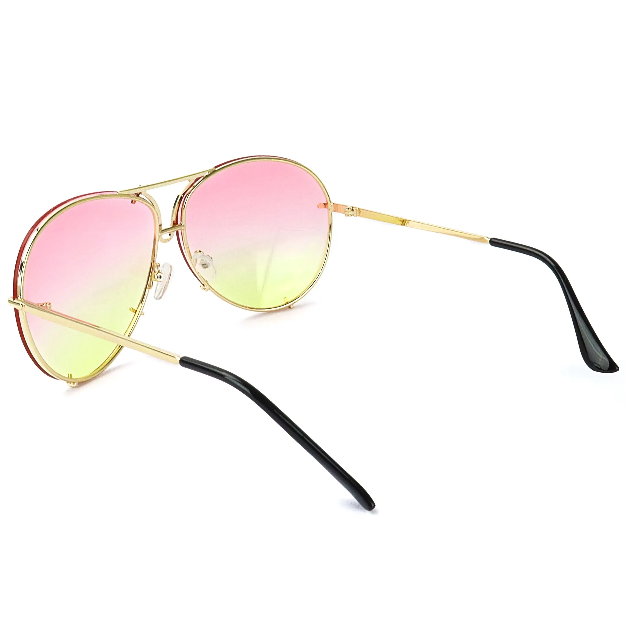 The Serpent Sunglasses - Pink/Yellow