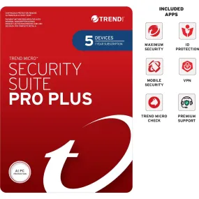 Trend Micro Device Security Pro Plus (5-Device, 1 Year) [Digital Download]