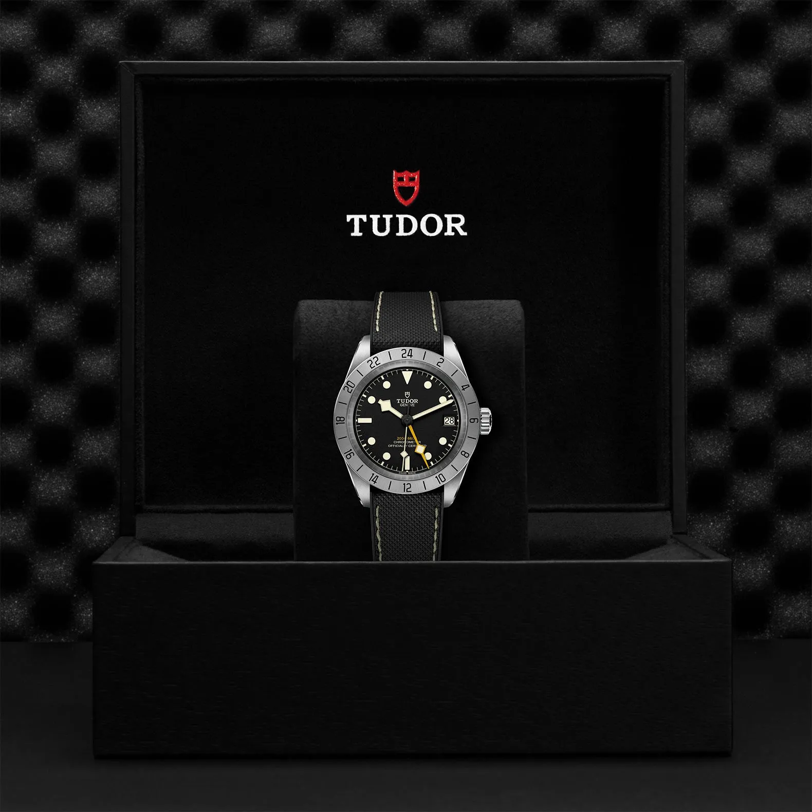 TUDOR Black Bay Pro, 39 mm steel case, Hybrid rubber and leather strap