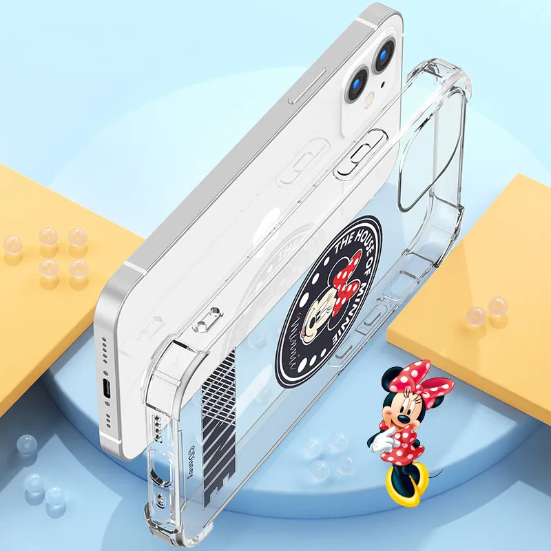 UKA Disney Mickey&Friends Anti-fall Clear PC TPU Magnetic MagSafe Case Cover