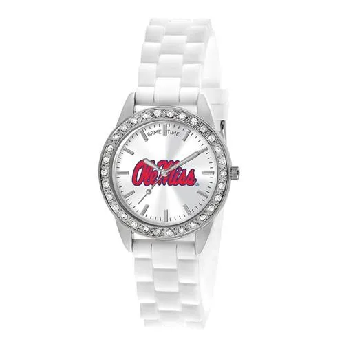 University of Mississippi Womens Frost Watch - Crystal Bezel - Silicon Strap