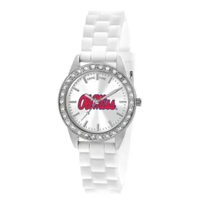 University of Mississippi Womens Frost Watch - Crystal Bezel - Silicon Strap