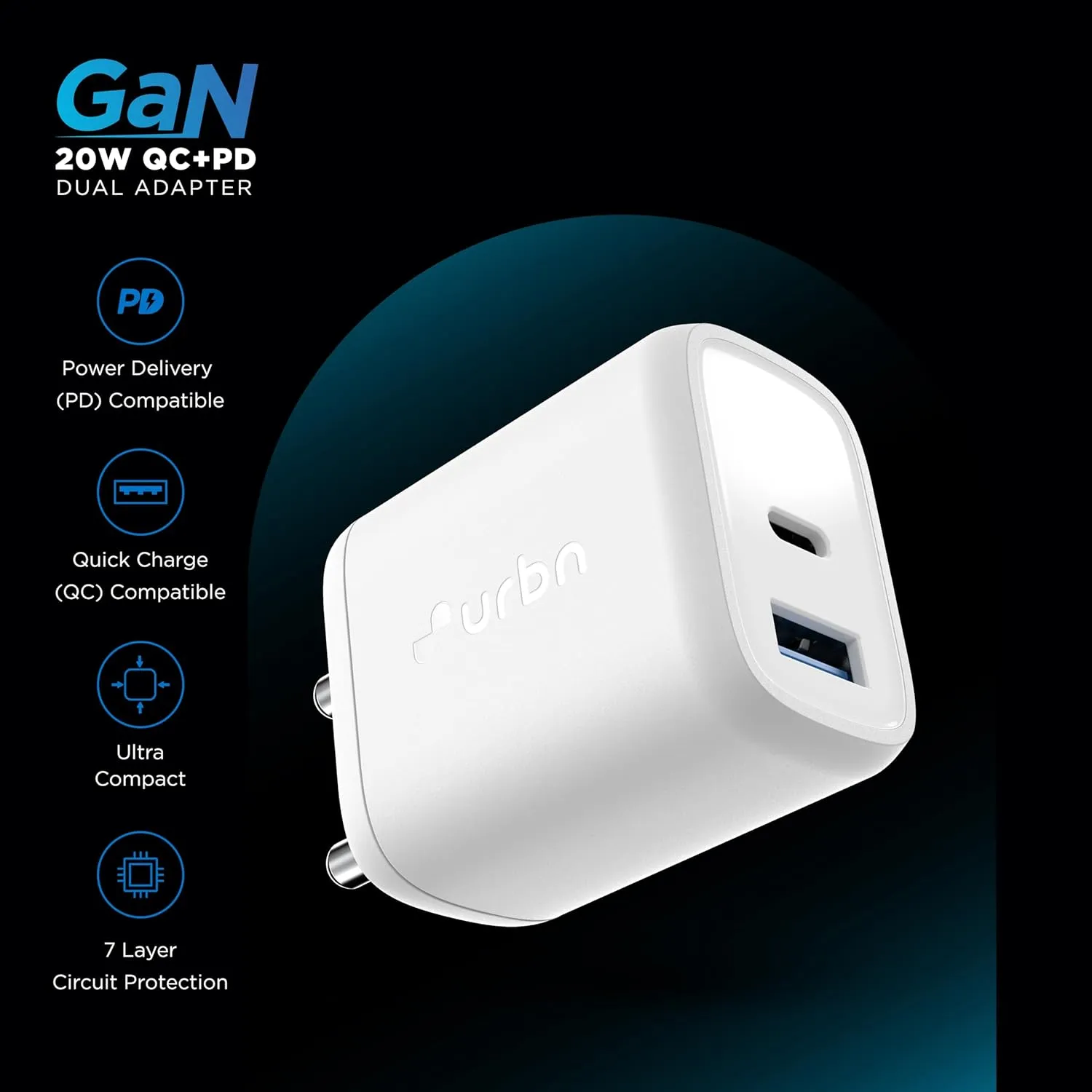 URBN 20W QC PD GAN WALL ADAPTER