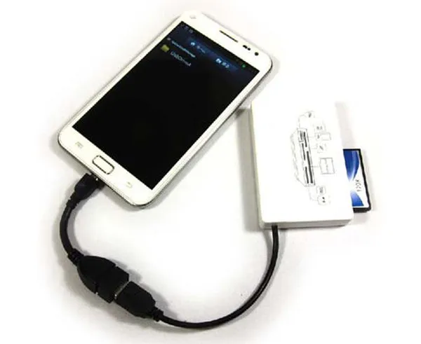 USB 2.0 OTG Adapter Cable, Micro USB Male to USB A Female, Hi-Speed, 6"