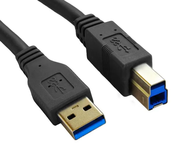 USB 3.0 A Male to USB 3.0 B Male, SuperSpeed, 3ft, 6ft, 10ft and 15ft, Blue and Black