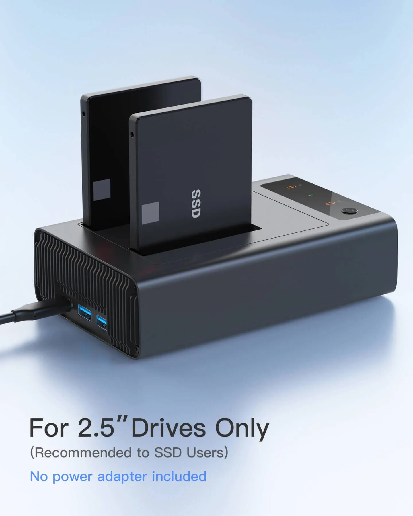 USB 3.2 Gen 2 Dual Bay Hard Drive Docking Station for 2.5" SATA SSD/HDD, FD2025